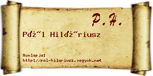 Pál Hiláriusz névjegykártya
